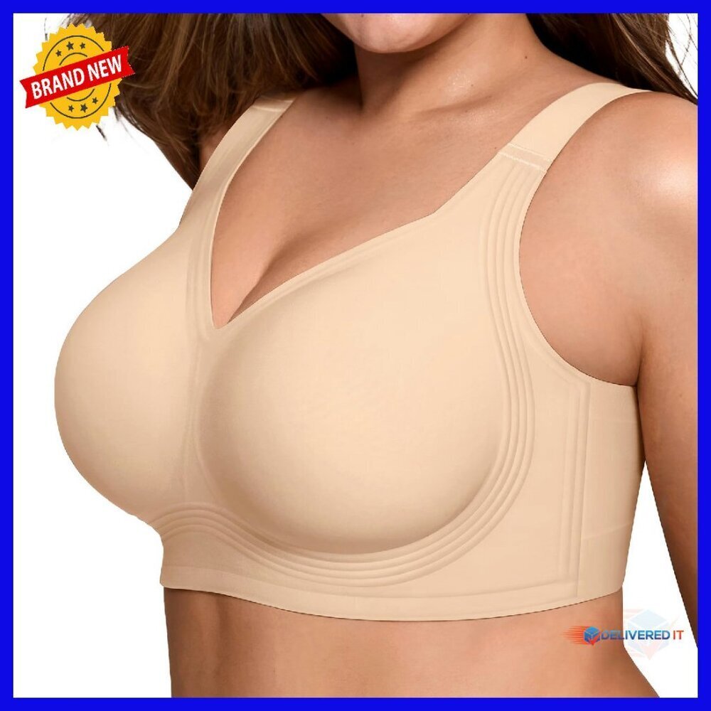 Wireless Push Up Bra Full Coverage Seamless Support Plus Size
